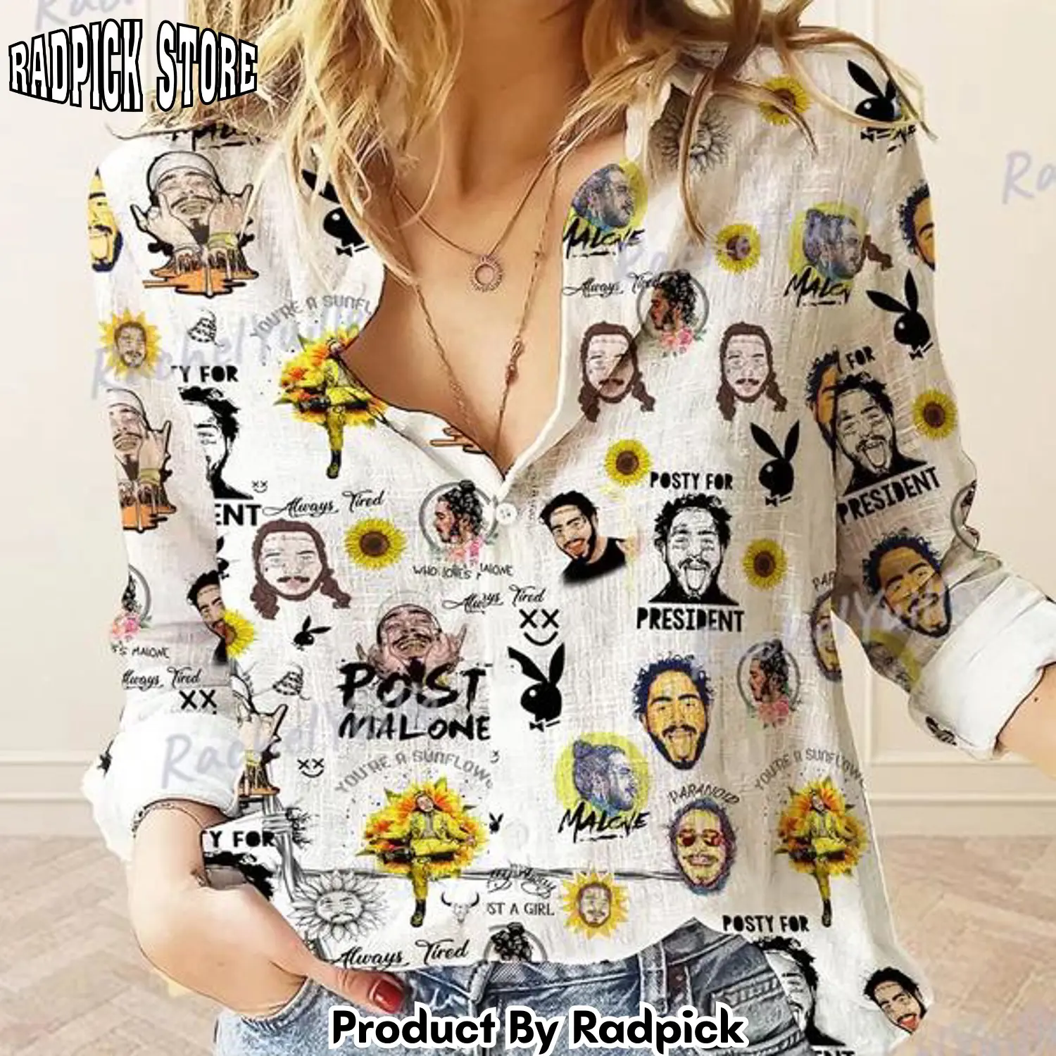 Radpick post malone women casual shirt post malone casual shirt woman shirt casual womens tee womens blouses vintage shirt gift for her rp662421